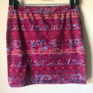 Red boho skirt